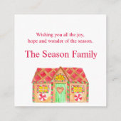 Carte D'accompagnement Joyeux Noël Maison en pain d'épices (Dos)