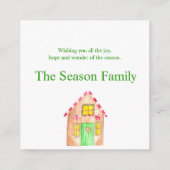 Carte D'accompagnement Joyeux Noël Maison en pain d'épices (Dos)