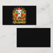 Carte D'accompagnement Joyeux Noël Whippet Maman Papa Noël (Devant / Derrière)