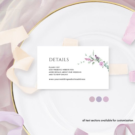 Carte D'accompagnement Joyeux Pastel Floral Mariage Website / Détails