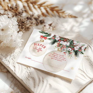 Carte D'accompagnement Joyeux petit Baby shower moderne couche de Noël