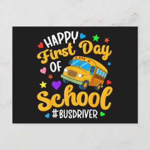 Carte D'accompagnement Joyeux premier jour de la rentrée conducteur de bu