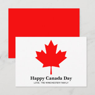 Carte D'accompagnement Joyeux texte personnalisé de la fête du Canada ave