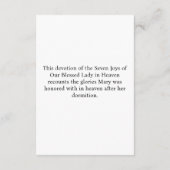 Carte D'accompagnement Joys de Marie (Dos)