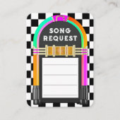 Carte D'accompagnement Juke-box Retro Checkboard Party Song Request (Devant)