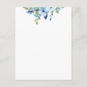 Carte D'accompagnement Juliette Dusty Blue Flowers Détails du Mariage (Dos)