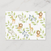 Carte D'accompagnement Jungle Animaux Baby shower Cadeau Afficher douche (Dos)