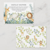 Carte D'accompagnement Jungle Animaux Baby shower Cadeau Afficher douche (Devant / Derrière)