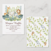 Carte D'accompagnement Jungle Animaux Baby shower Déchets Raffle (Devant / Derrière)