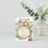 Carte D'accompagnement Jungle Animaux Baby shower verdoyant Apportez un l (Debout devant)