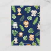 Carte D'accompagnement Jungle Animaux Baby shower verdoyant Apportez un l (Dos)