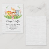 Carte D'accompagnement Jungle Animaux Douche Déchets Raffle Ticket (Devant / Derrière)