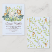 Carte D'accompagnement Jungle Animaux Garçons Baby shower Déchets Raffle (Devant / Derrière)