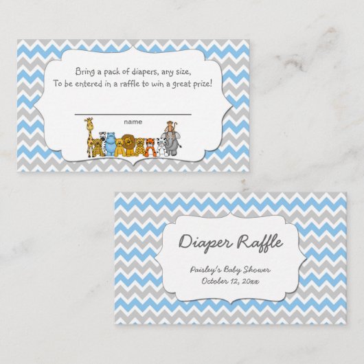 Carte D'accompagnement Jungle Animaux Refroidisseur Raffle Tickets jeu (Devant / Derrière)