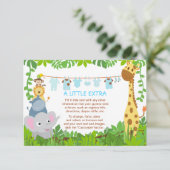 Carte D'accompagnement Jungle Animaux Safari Baby shower Garçon Insertion (Debout devant)