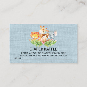 Carte D'accompagnement Jungle Baby Animals Douche Moissonneuse Raffle Tic