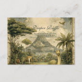Carte D'accompagnement Jungle Dinosaur Baby Shower Diapper Raffle (Devant)