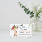 Carte D'accompagnement Jungle Giraffe Blue Grey Baby shower de carafe (Debout devant)