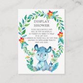Carte D'accompagnement Jungle Rhino Baby shower Cadeau Douche (Devant)