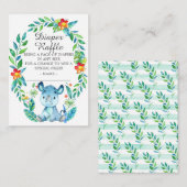 Carte D'accompagnement Jungle Rhino Baby shower Déchets Raffle (Devant / Derrière)