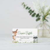 Carte D'accompagnement Jungle Safari Animals Baby Shower Diaper Raffle (Debout devant)