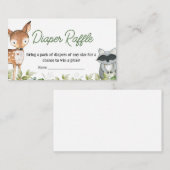 Carte D'accompagnement Jungle Safari Animals Baby Shower Diaper Raffle (Devant / Derrière)