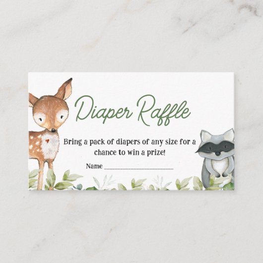 Carte D'accompagnement Jungle Safari Animals Baby Shower Diaper Raffle (Devant)