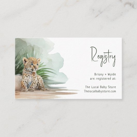 Carte D'accompagnement Jungle Safari Animaux Baby Registry (Devant)