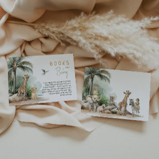 Carte D'accompagnement Jungle Safari Animaux Baby showers Livres Pour Béb
