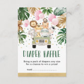 Carte D'accompagnement Jungle Safari Balloon rose Bébé Fille Déchets Raff (Devant)