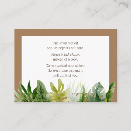 Carte D'accompagnement Jungle Safari S'il vous plaît apporter un livre (Devant)