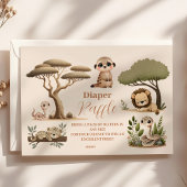Carte D'accompagnement Jungle tropicale Safari Animaux Garçon Raffle Diap