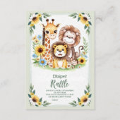 Carte D'accompagnement Jungle tropicale Safari Animaux Raffle Diapper (Devant)