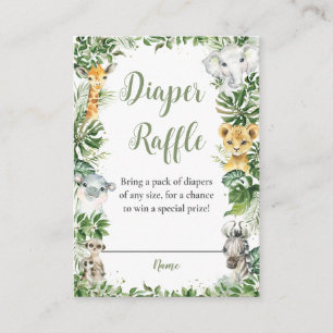 Carte D'accompagnement Jungle verdoyante Safari Animaux Bébé Déchets Raff