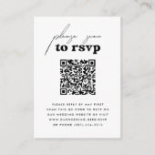 Carte D'accompagnement Just Love Retro Photo Super QR Code Mariage RSVP (Devant)