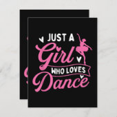 Carte D'accompagnement Juste Une Fille Qui Aime La Danse - Danseuse Amant (Devant / Derrière)