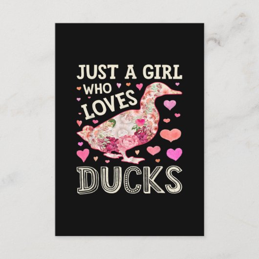 Carte D'accompagnement Juste Une Fille Qui Aime Les Canards Drôle Canard  (Devant)