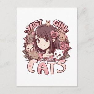 Carte D'accompagnement juste une fille qui aime les chats