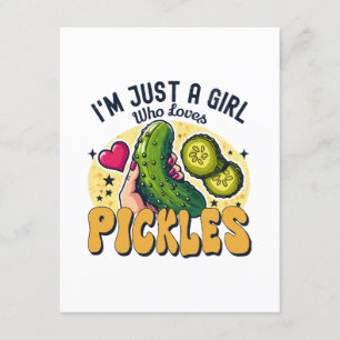 Carte D'accompagnement Juste une fille qui aime les pickles - Vegan drôle