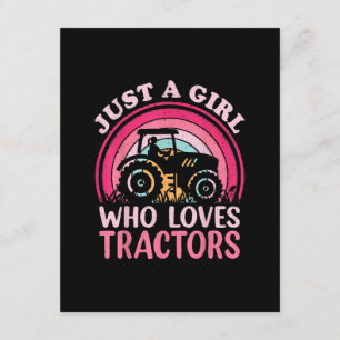 Carte D'accompagnement Juste Une Fille Qui Aime Les Tracteurs