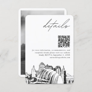 Carte D'accompagnement Kansas City Mariage moderne Détails QR Code