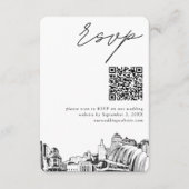 Carte D'accompagnement Kansas City Mariage moderne RSVP QR Code (Devant)