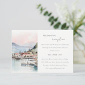 Carte D'accompagnement Kauai Hawaii Watercolor Scape Wedding Reception (Debout devant)