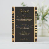 Carte D'accompagnement Kente noir et or (Debout devant)