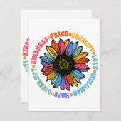 Carte D'accompagnement Kindness Peace Equality Love Hope Diversity Human (Devant / Derrière)