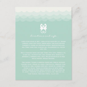 Carte D'accompagnement Kissing Seahorses Heart Summer Beach Mariage