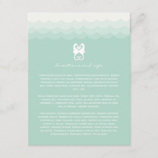 Carte D'accompagnement Kissing Seahorses Heart Summer Beach Mariage (Devant)