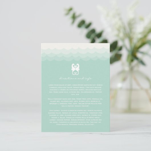 Carte D'accompagnement Kissing Seahorses Heart Summer Beach Mariage (Debout devant)