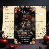 Carte D'accompagnement Kissing Skeletons RSVP Mariage gothique