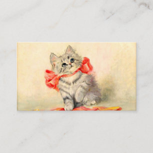 Carte D'accompagnement Kitten avec ruban rouge